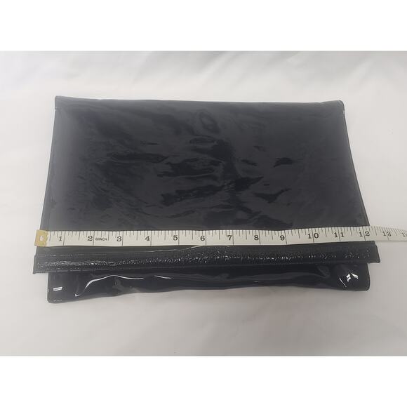 Vintage ANDE Black Evening Clutch w. Gold Strap Faux Leather Hand Bag Purse - Picture 9 of 10